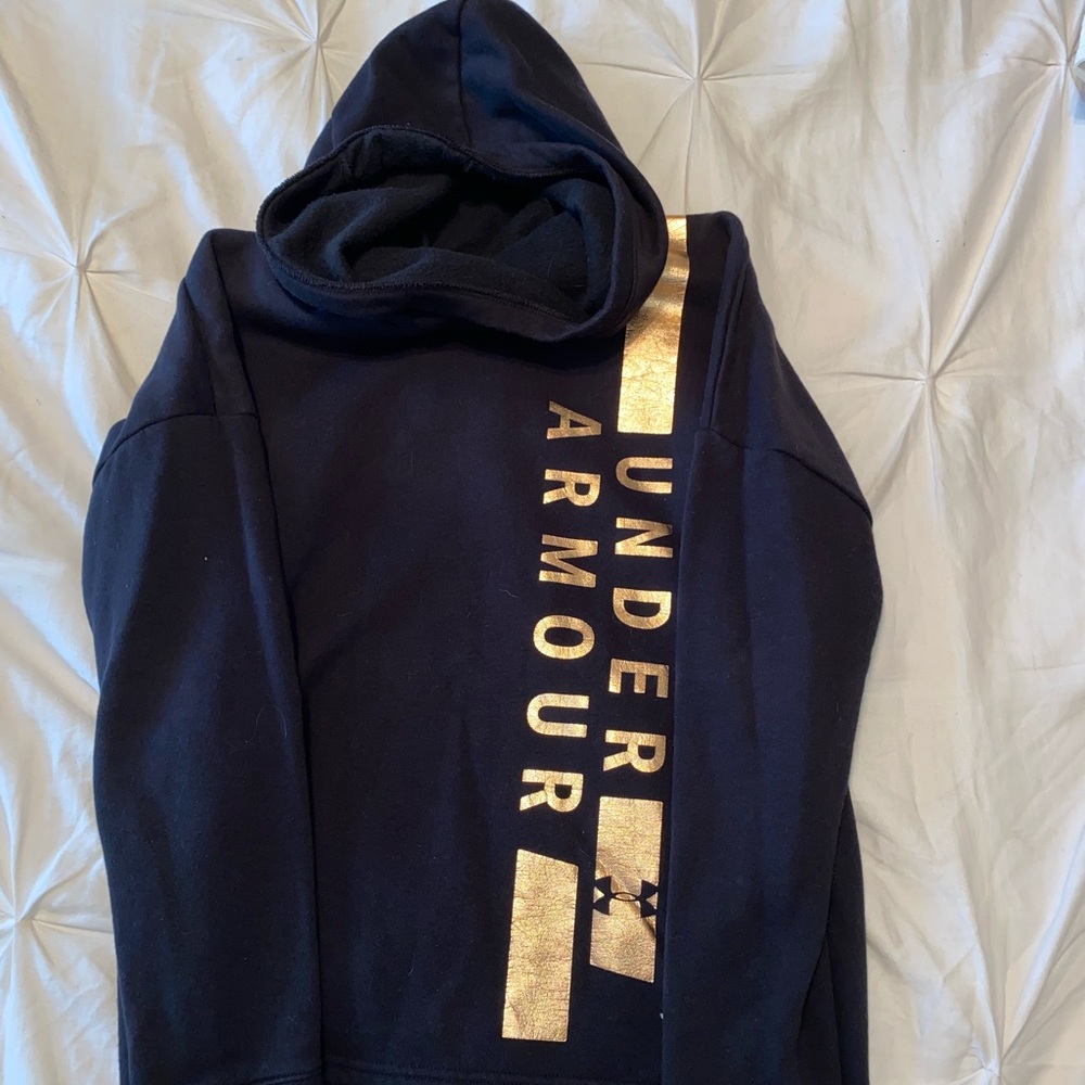 youth xl black and rose gold under armor hoodie